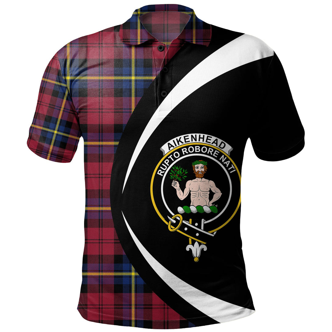 Aitken Modern Clan Badge Tartan Polo Shirt Circle Style Personalized