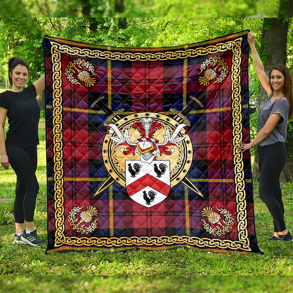 Aitken Modern Clan Badge Tartan Premium Quilt Celtic Shield