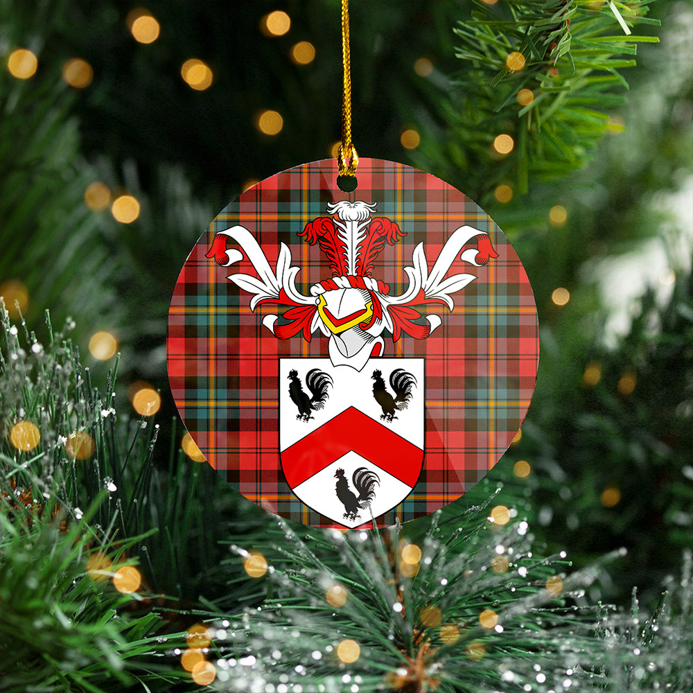 Aitken Weathered Clan Badge Tartan Plastic Christmas Ornaments