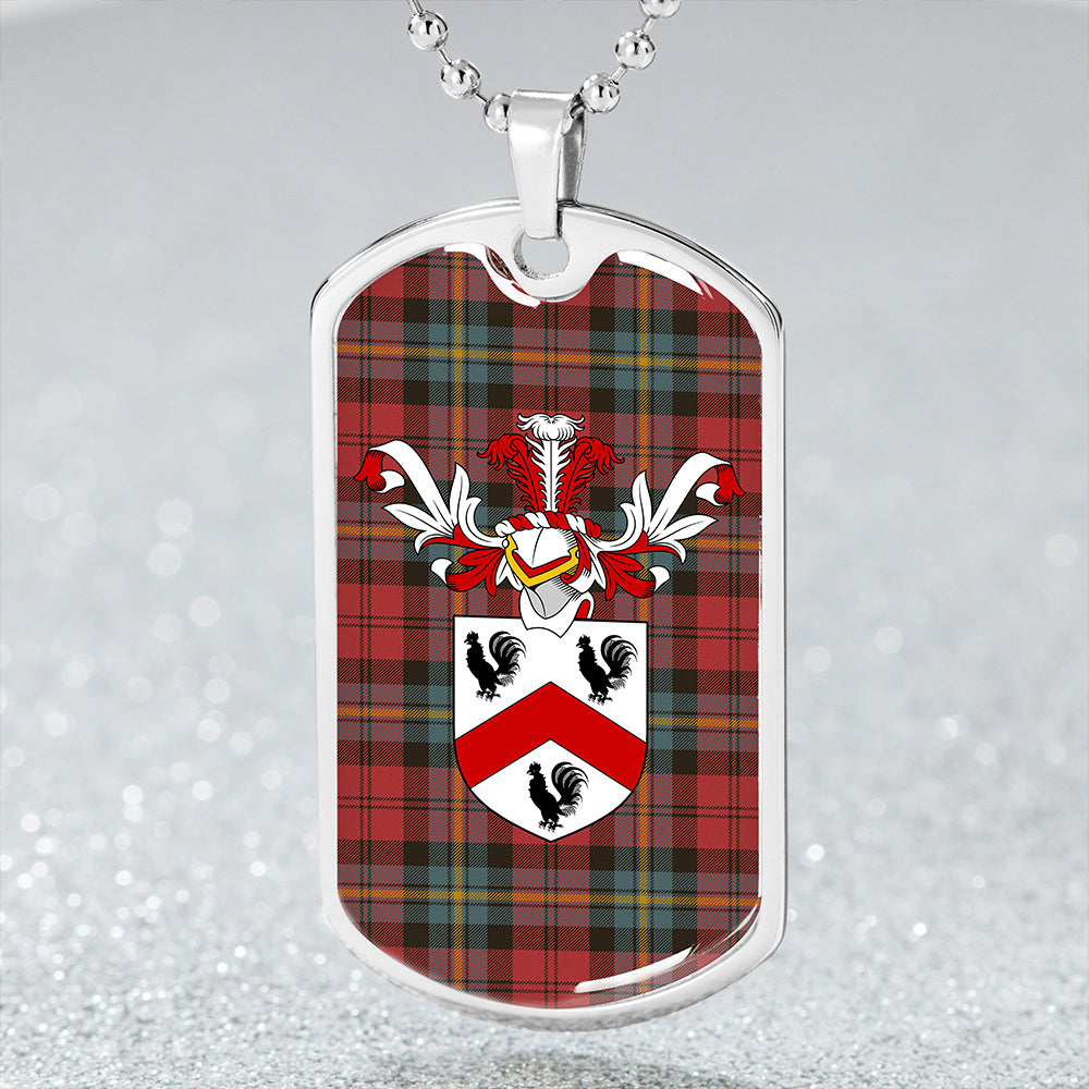 Aitken Weathered Clan Badge Classic Tartan Dog Tag Necklace