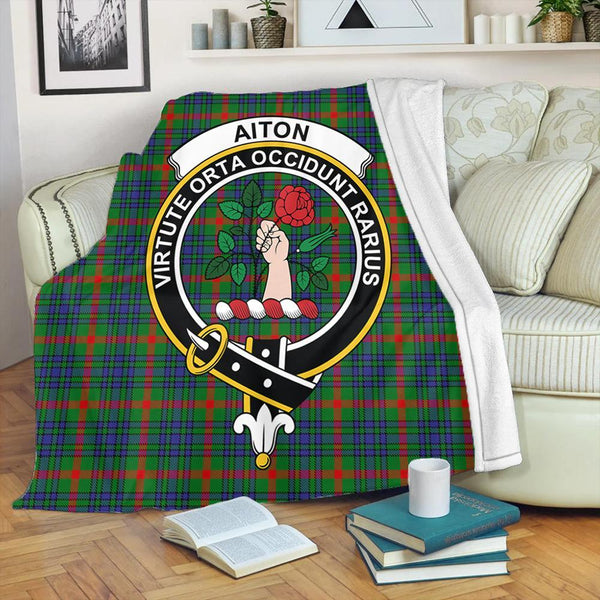 Aiton Tartan Crest Premium Blanket