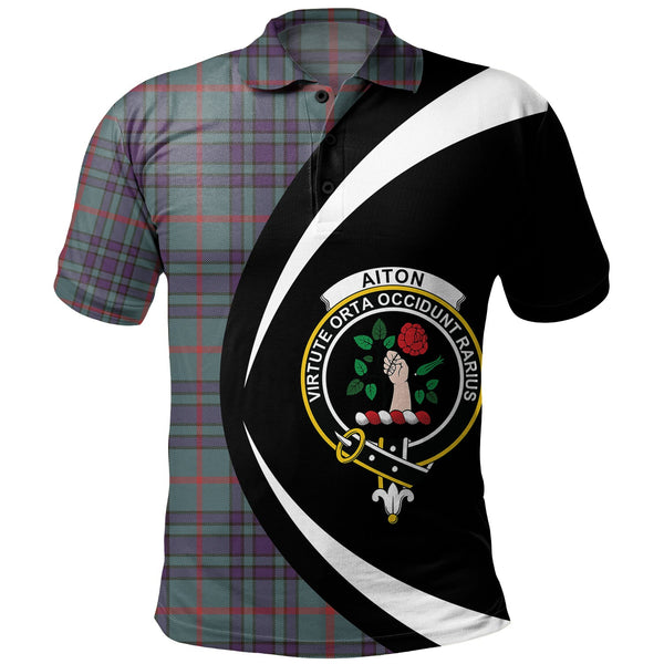 Aiton Weathered Clan Badge Tartan Polo Shirt Circle Style Personalized