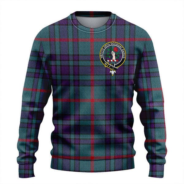 Aiton Weathered Clan Badge Tartan Knitted Sweater