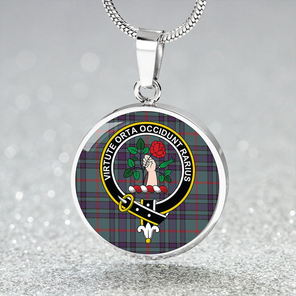 Aiton Weathered Clan Badge Tartan Classic Circle Necklace