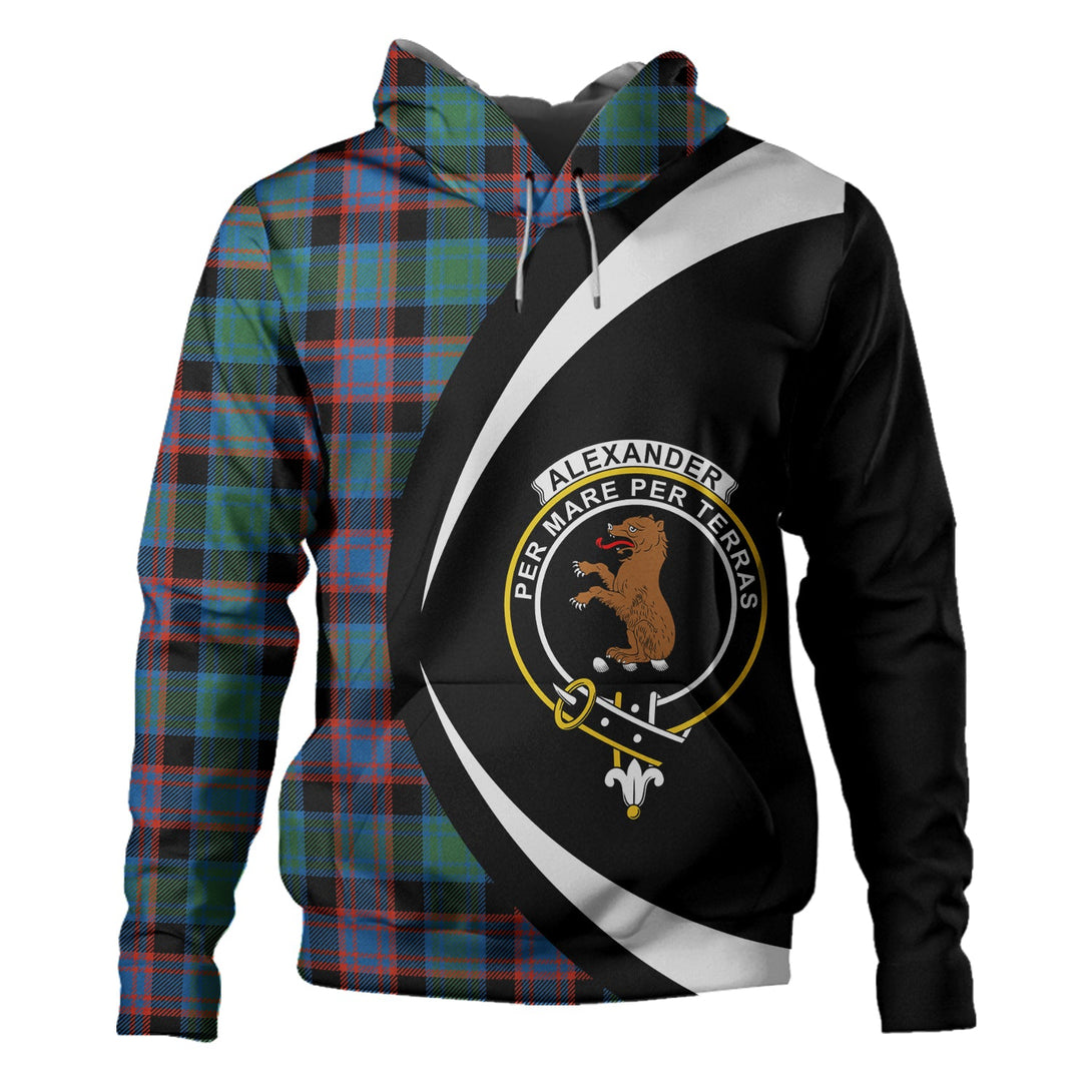 Alexander Hunting Ancient Clan Badge Tartan Hoodie Circle Style