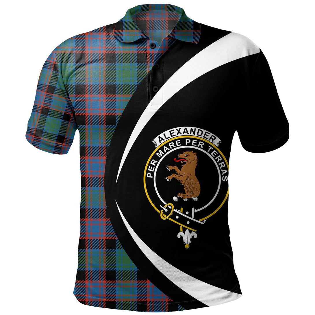 Alexander Hunting Ancient Clan Badge Tartan Polo Shirt Circle Style Personalized