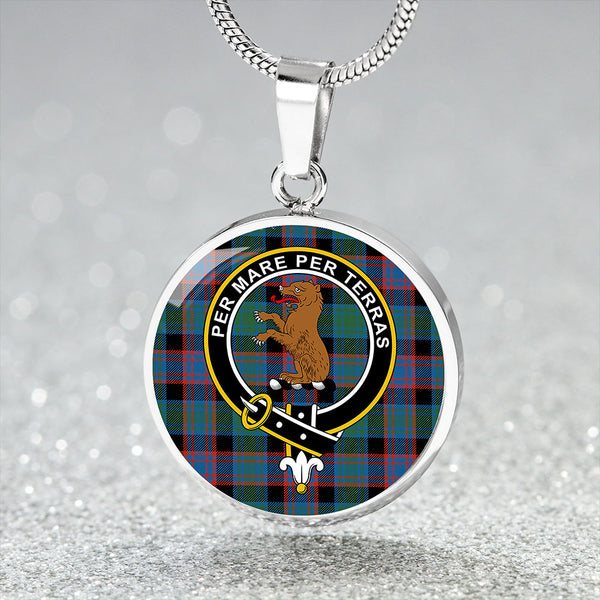 Alexander Hunting Ancient Clan Badge Tartan Classic Circle Necklace