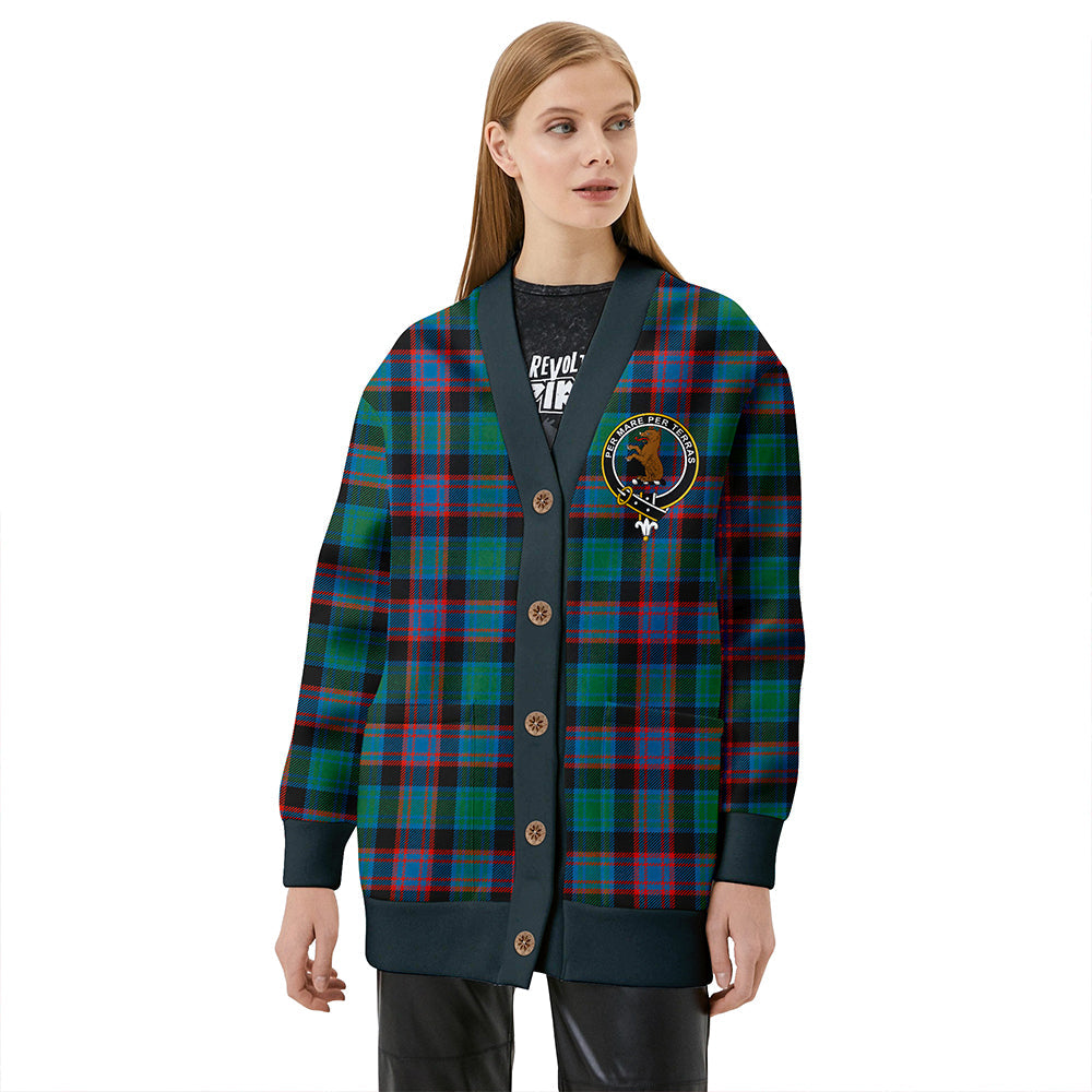 Alexander Hunting Ancient Clan Badge Tartan V-neck Cardigan