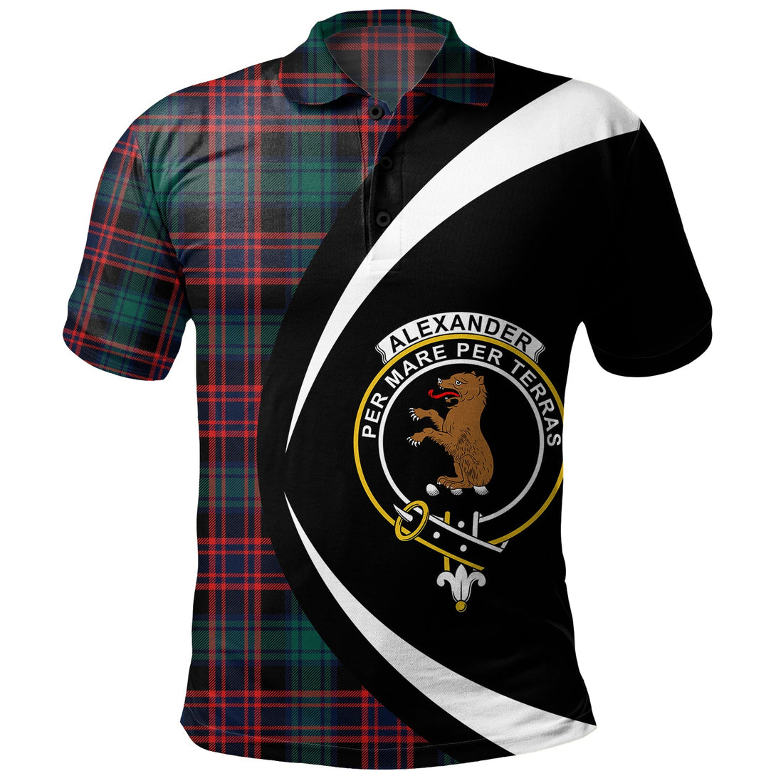 Alexander Hunting Modern Clan Badge Tartan Polo Shirt Circle Style Personalized