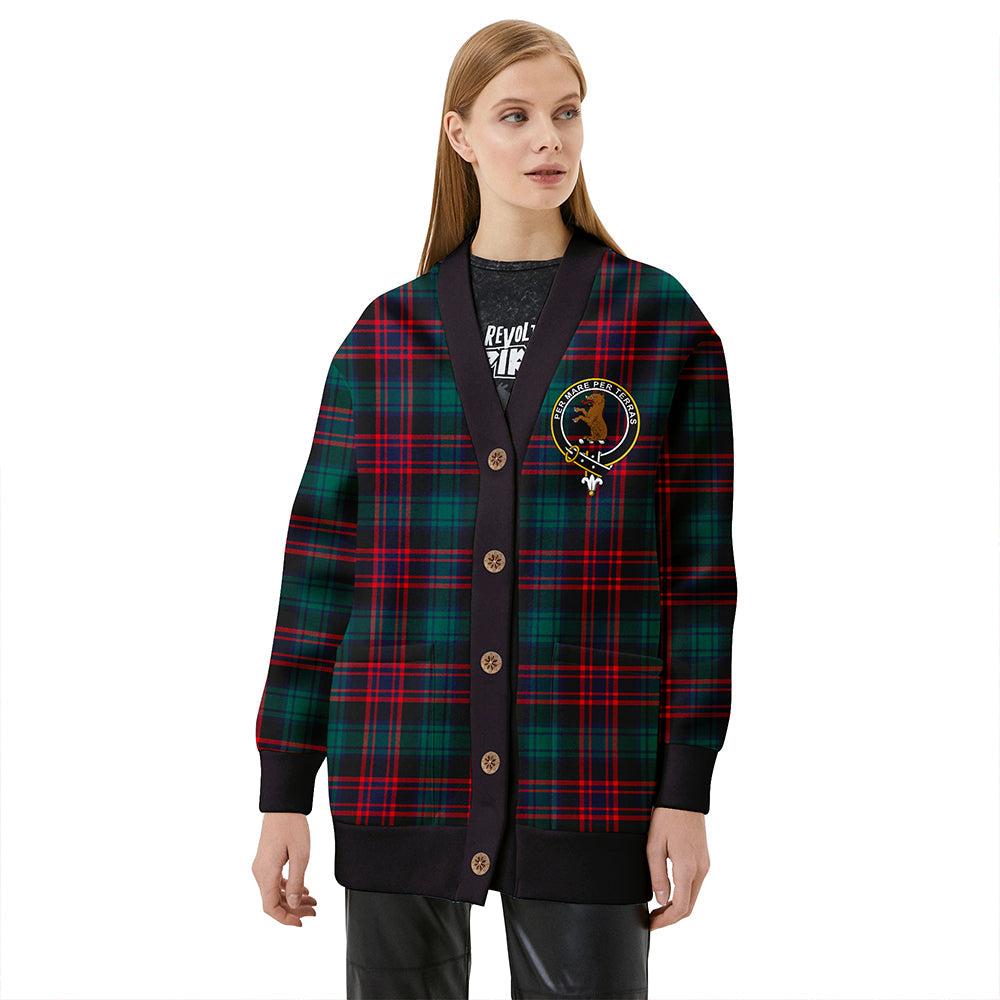 Alexander Hunting Modern Clan Badge Tartan V-neck Cardigan