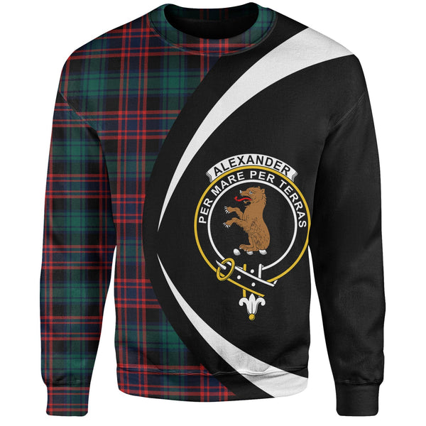 Alexander Hunting Modern Clan Badge Tartan Sweatshirt Circle Style Personalized