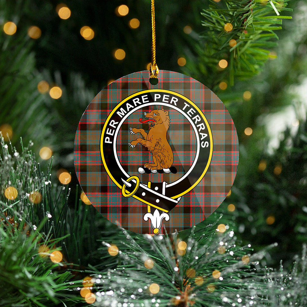 Alexander Hunting Weathered Clan Badge Tartan Plastic Christmas Ornaments