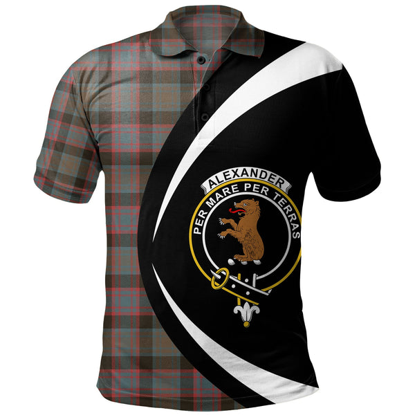 Alexander Hunting Weathered Clan Badge Tartan Polo Shirt Circle Style Personalized