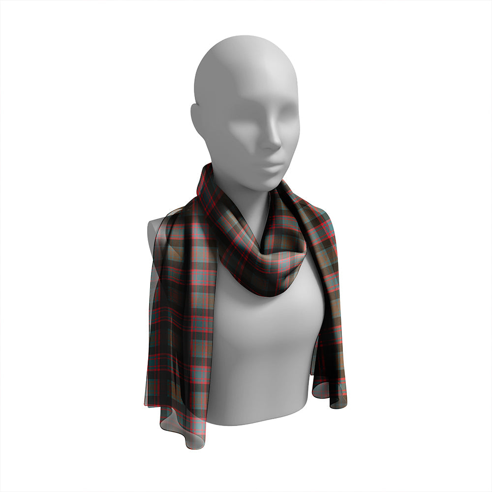 Alexander Hunting Weathered Tartan Classic Silk Habotai Long Scarf