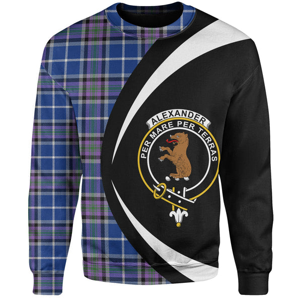 Alexander of Menstry Ancient Clan Badge Tartan Sweatshirt Circle Style Personalized