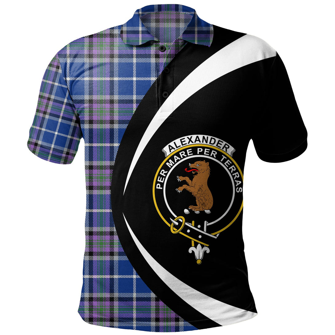 Alexander of Menstry Ancient Clan Badge Tartan Polo Shirt Circle Style Personalized