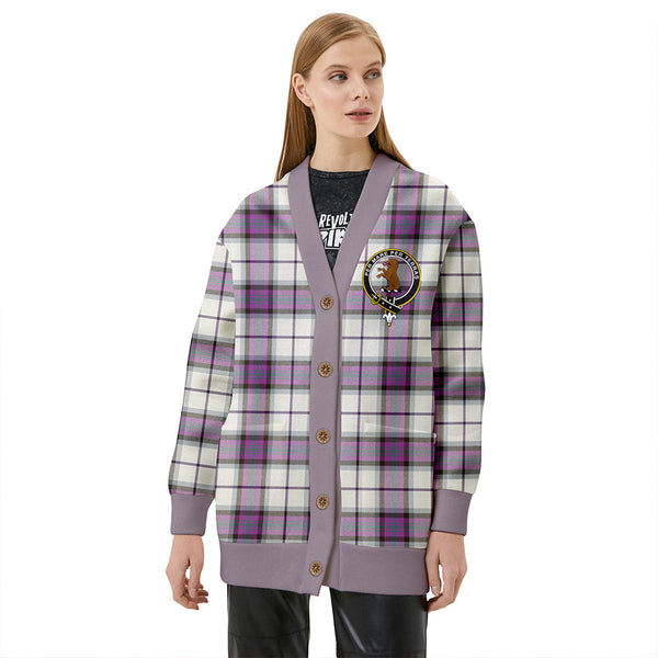 Alexander of Menstry Dress Weathered Clan Badge Tartan V-neck Cardigan