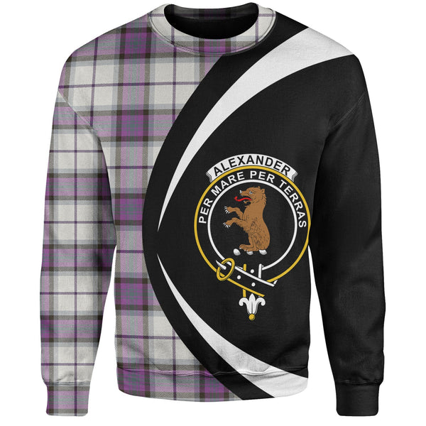 Alexander of Menstry Dress Weathered Clan Badge Tartan Sweatshirt Circle Style Personalized