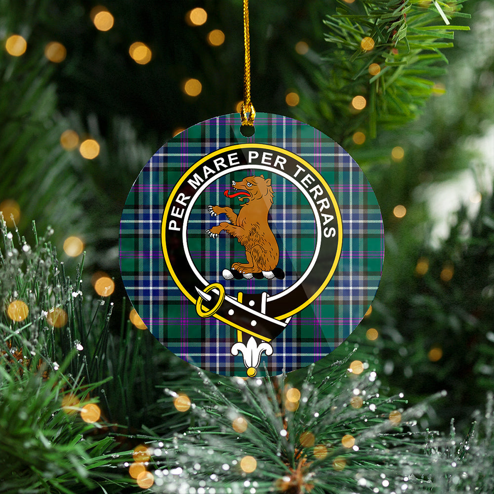 Alexander of Menstry Hunting Modern Clan Badge Tartan Plastic Christmas Ornaments