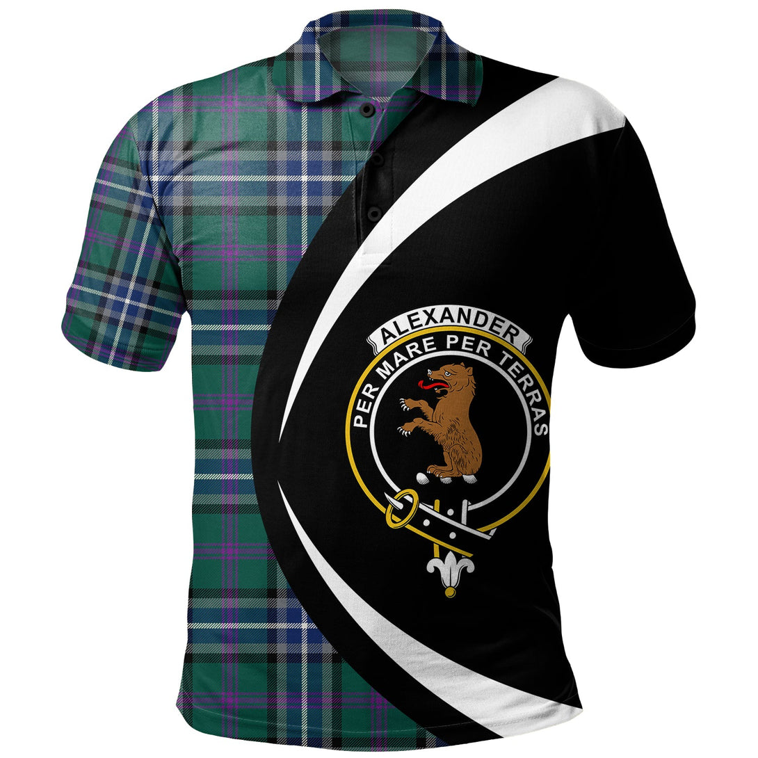 Alexander of Menstry Hunting Modern Clan Badge Tartan Polo Shirt Circle Style Personalized