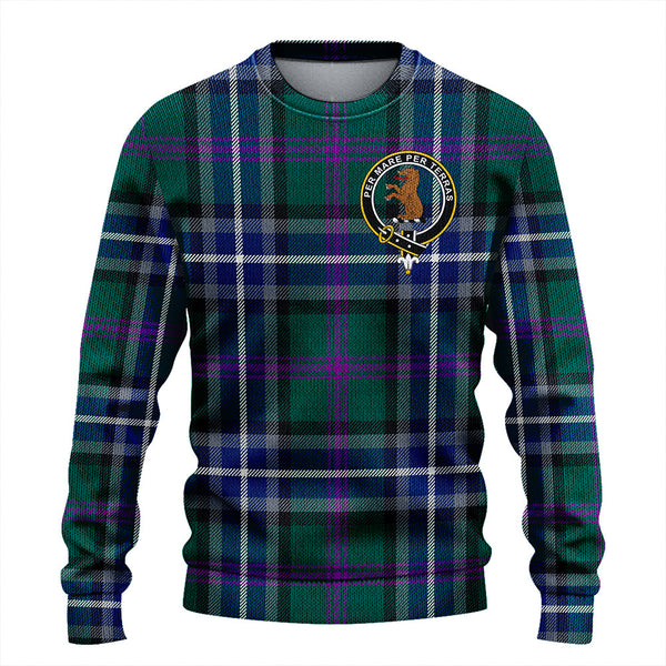 Alexander of Menstry Hunting Modern Clan Badge Tartan Knitted Sweater