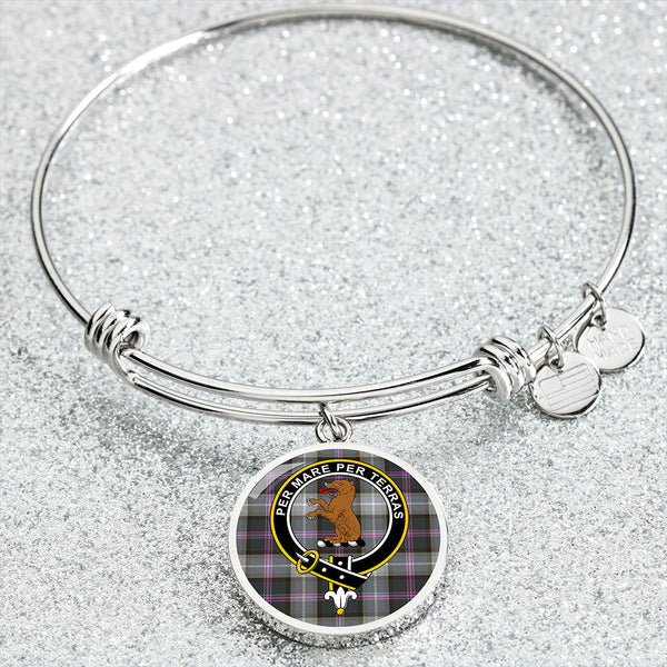 Alexander of Menstry Hunting Weathered Clan Badge Tartan Classic Circle Bangle