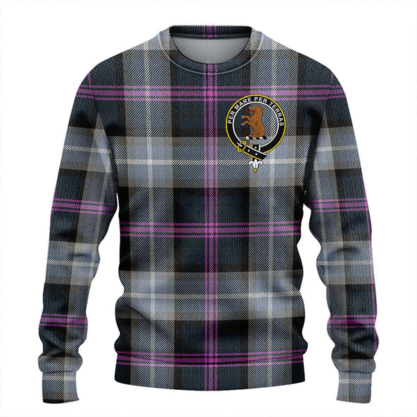 Alexander of Menstry Hunting Weathered Clan Badge Tartan Knitted Sweater