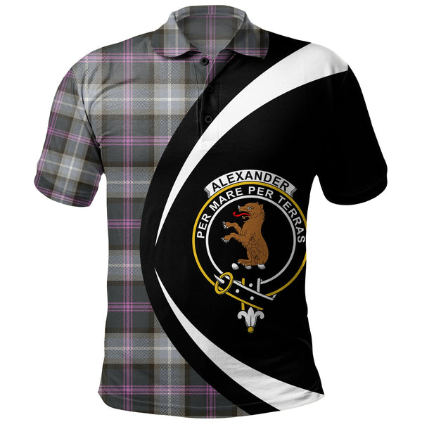 Alexander of Menstry Hunting Weathered Clan Badge Tartan Polo Shirt Circle Style Personalized