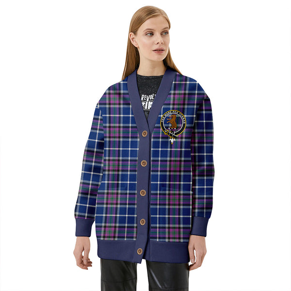 Alexander of Menstry Modern Clan Badge Tartan V-neck Cardigan