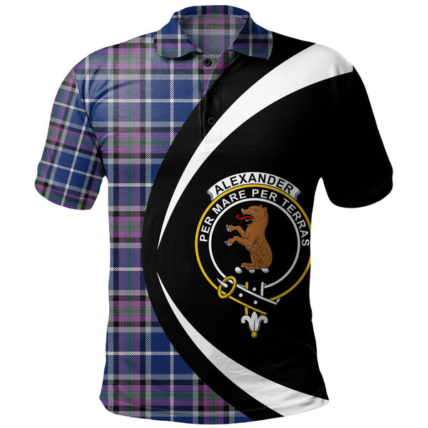 Alexander of Menstry Modern Clan Badge Tartan Polo Shirt Circle Style Personalized