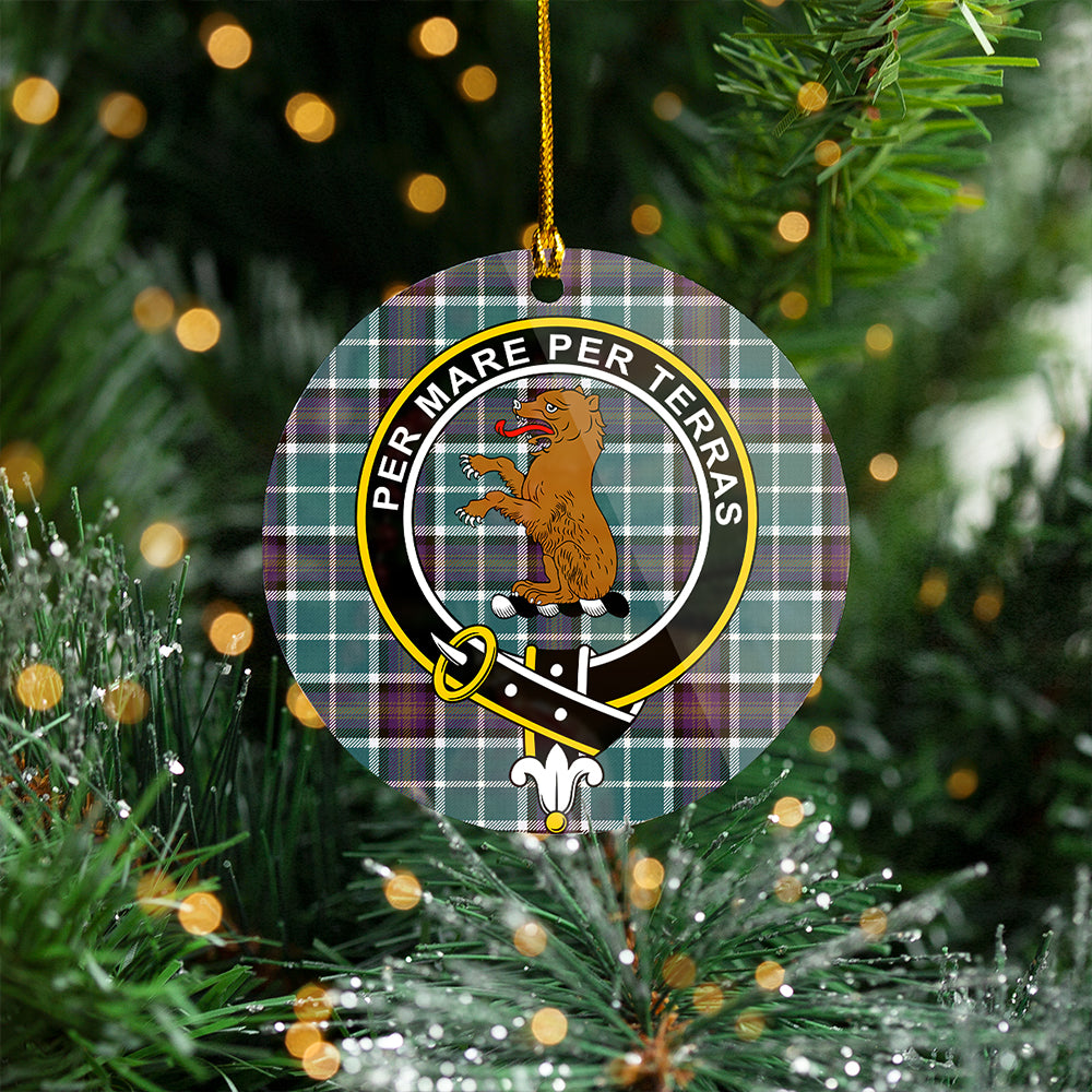 Alexander of Menstry Weathered Clan Badge Tartan Plastic Christmas Ornaments