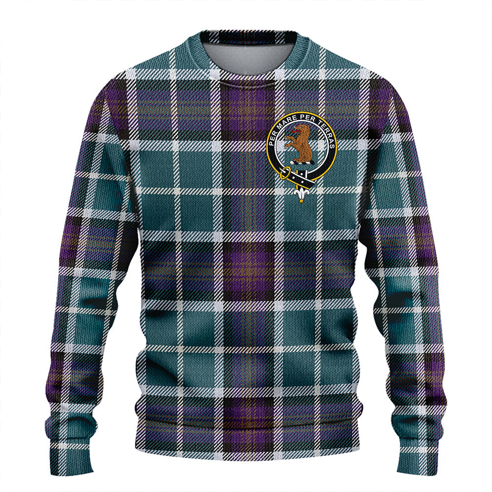 Alexander of Menstry Weathered Clan Badge Tartan Knitted Sweater