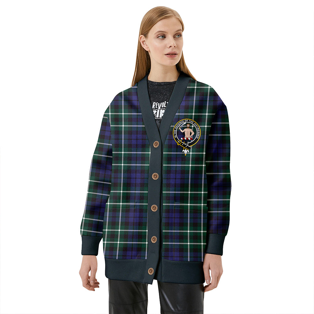 Allardice Clan Badge Tartan V-neck Cardigan