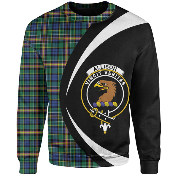 Allison Clan Badge Tartan Sweatshirt Circle Style Personalized