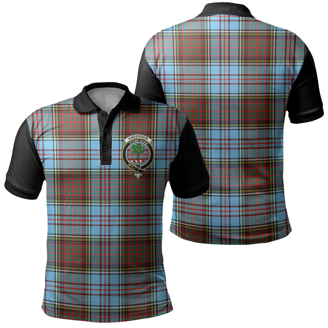 Anderson Ancient Tartan Crest Polo Shirt Black Neck 1 Style