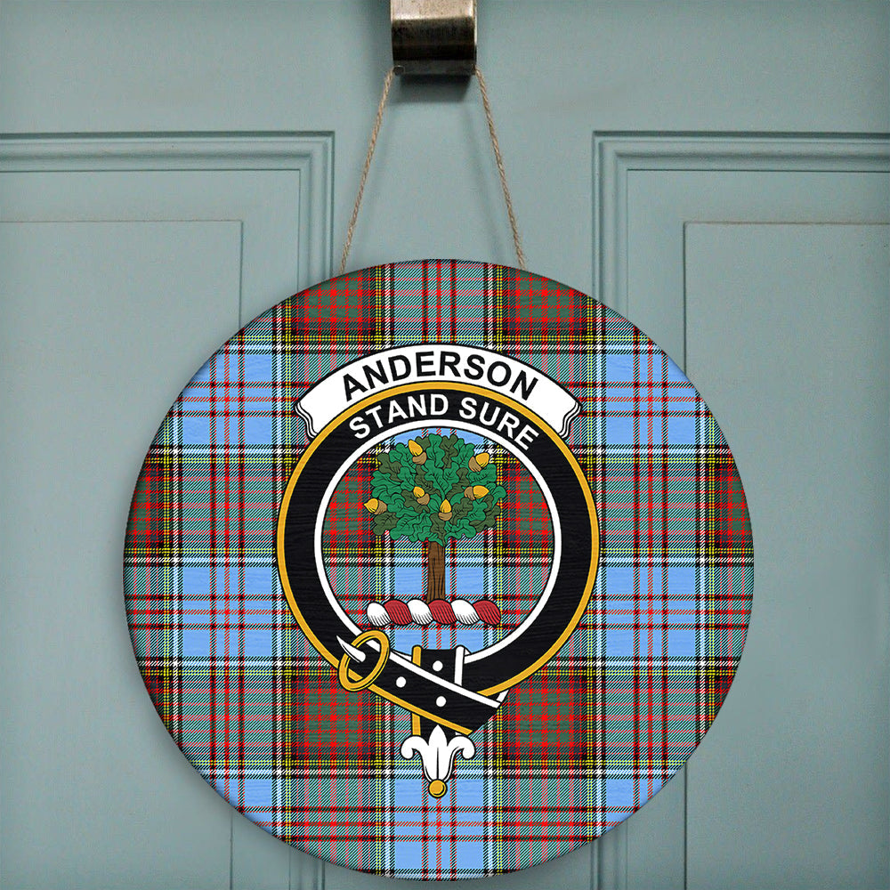 Anderson Ancient Tartan Classic Crest Round Wooden Sign