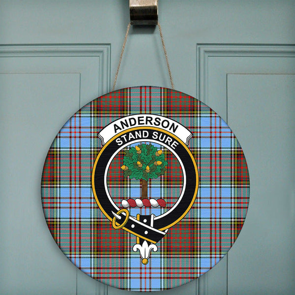 Anderson Ancient Tartan Classic Crest Round Wooden Sign