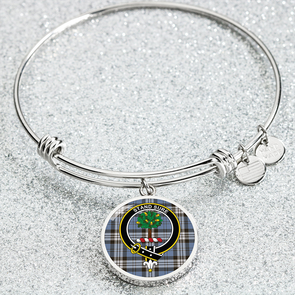 Anderson Blue Weathered Clan Badge Tartan Classic Circle Bangle