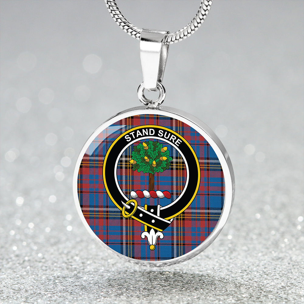 Anderson Blue Westwood Ancient Clan Badge Tartan Classic Circle Necklace