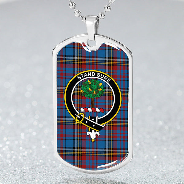 Anderson Blue Westwood Modern Clan Badge Classic Tartan Dog Tag Necklace