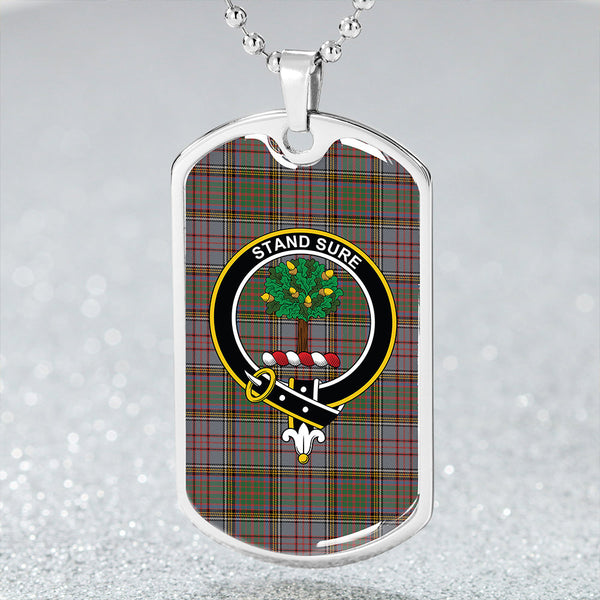 Anderson Grey Ancient Clan Badge Classic Tartan Dog Tag Necklace