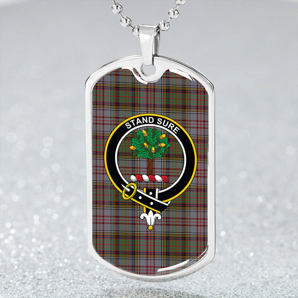 Anderson Grey Modern Clan Badge Classic Tartan Dog Tag Necklace