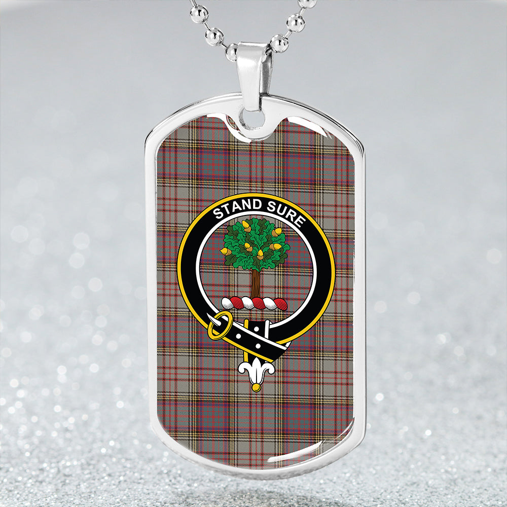 Anderson Grey Weathered Clan Badge Classic Tartan Dog Tag Necklace