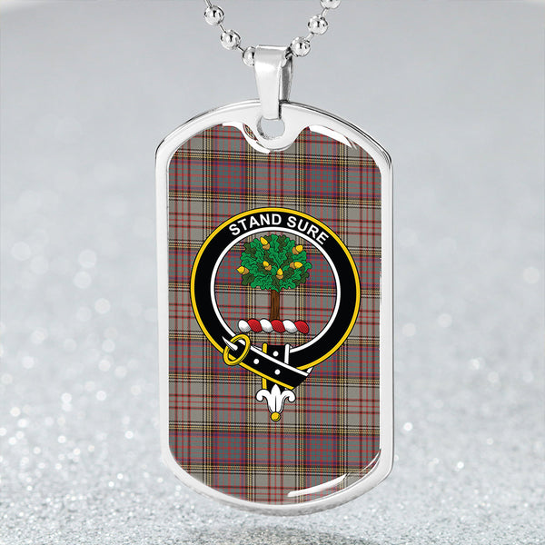 Anderson Grey Weathered Clan Badge Classic Tartan Dog Tag Necklace