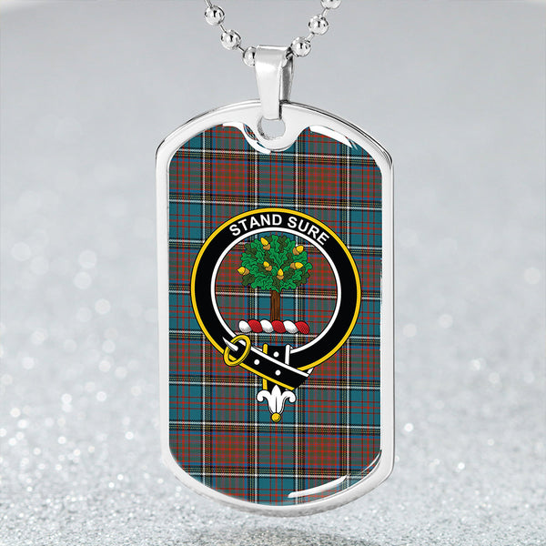 Anderson Highland Society of London Ancient Clan Badge Classic Tartan Dog Tag Necklace