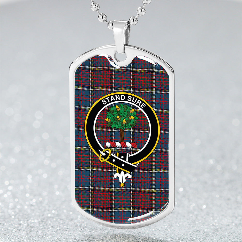 Anderson Highland Society of London Modern Clan Badge Classic Tartan Dog Tag Necklace