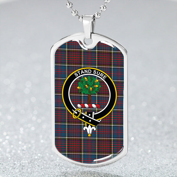 Anderson Highland Society of London Modern Clan Badge Classic Tartan Dog Tag Necklace