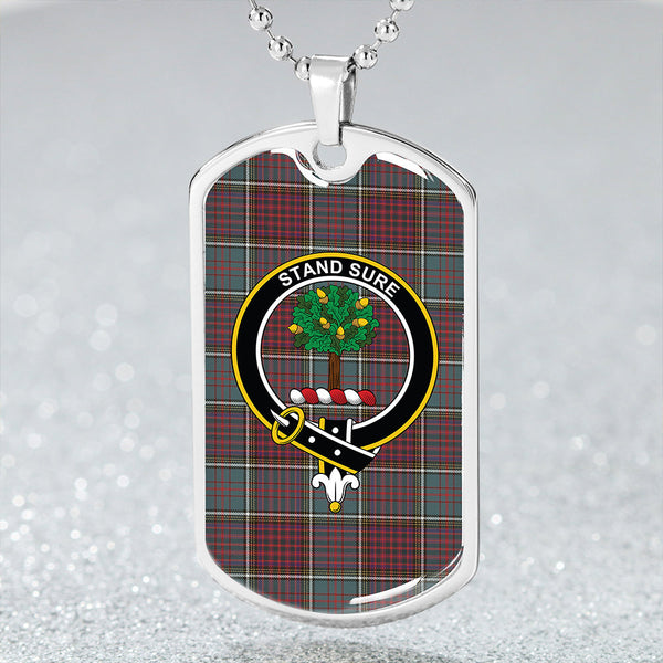 Anderson Highland Society of London Weathered Clan Badge Classic Tartan Dog Tag Necklace