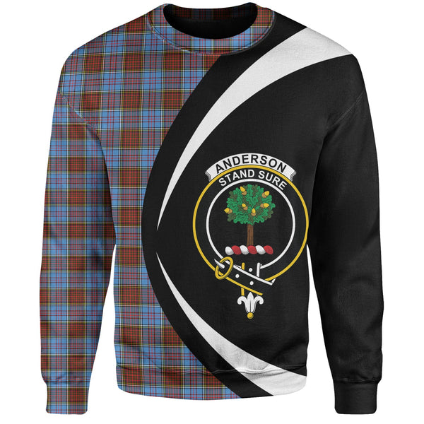 Anderson Modern Clan Badge Tartan Sweatshirt Circle Style Personalized