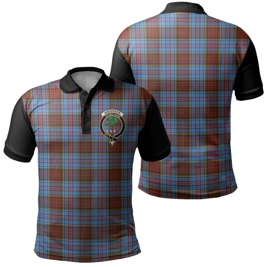 Anderson Modern Tartan Crest Polo Shirt Black Neck 1 Style